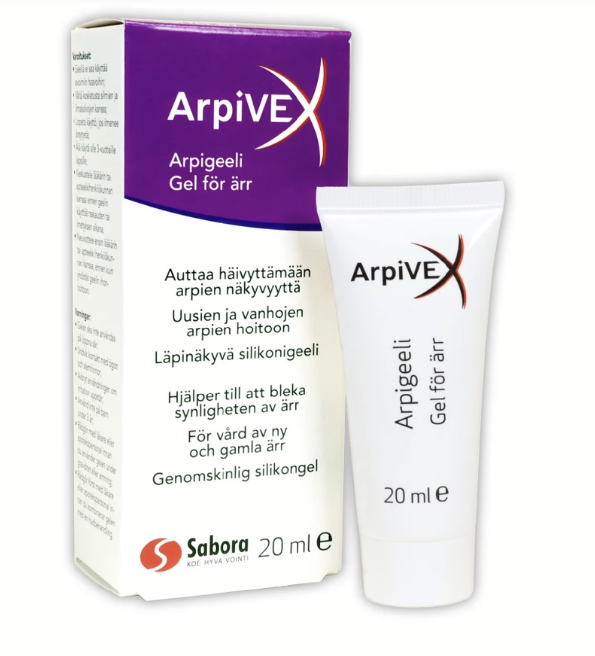 Arpivex silikonigeeli arpien hoitoon, 20 ml pakkaus