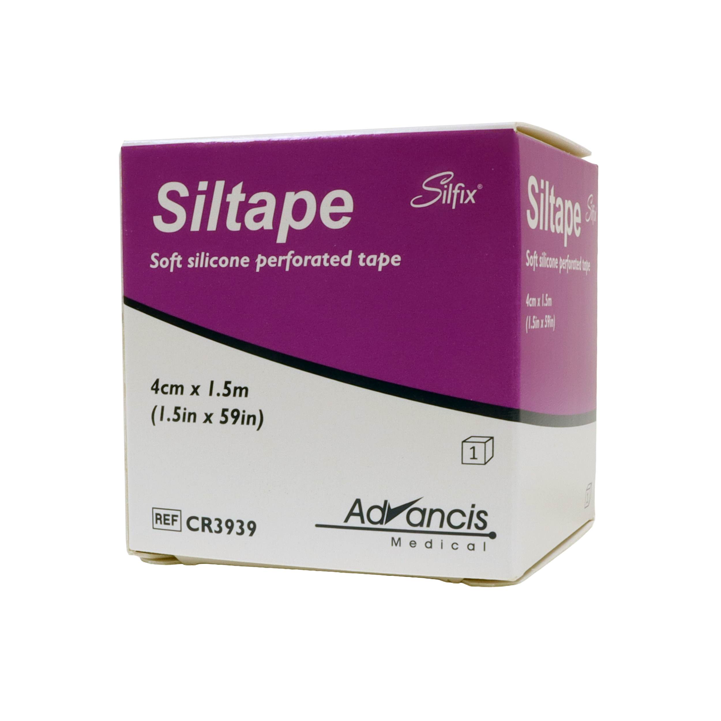 SILTAPE lääkinnällinen silikoniteippi 4 cm x 1,5 m_RGB